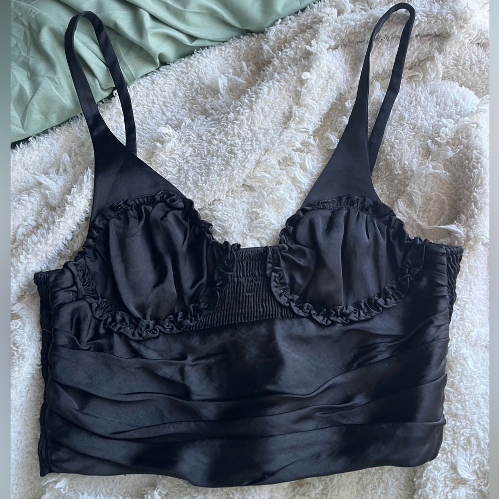 ZARA ruffle crop top